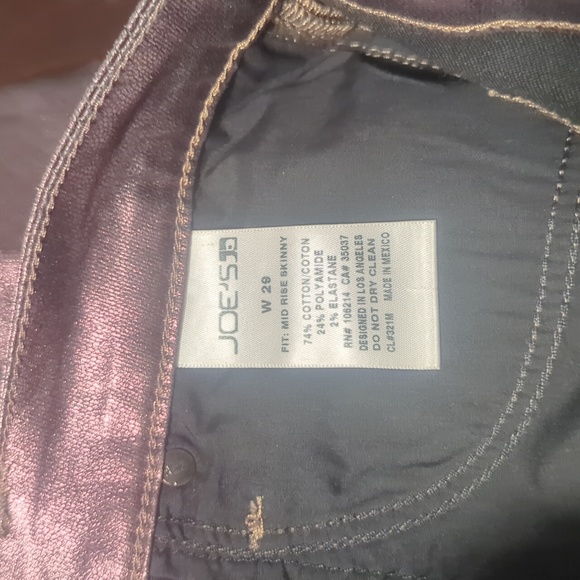 NWT Joe's Jeans pink metallic coated skinny jeans - Picture 5 of 8